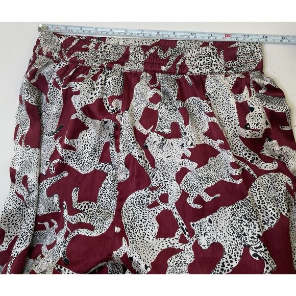 Topshop Satin Pants Wide Leg Leopard M 8-10 - Picture 7 of 7
